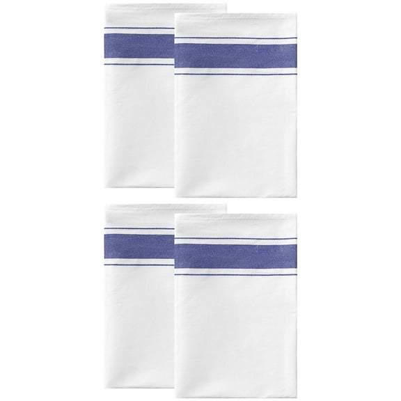 Unique Bargains Cotton Dish Clean Towels Kitchen Dishcloth Set Blue 20" x 28" - 4 pack