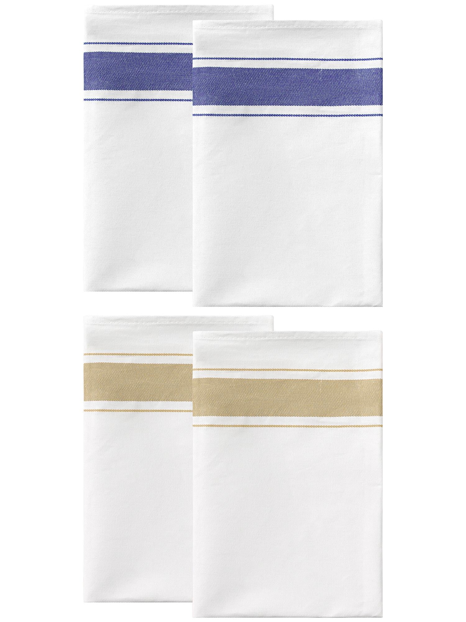 Unique Bargains Cotton Dish Clean Towels Kitchen Dishcloth Set Blue/Brown 20" x 28" - 4 pack