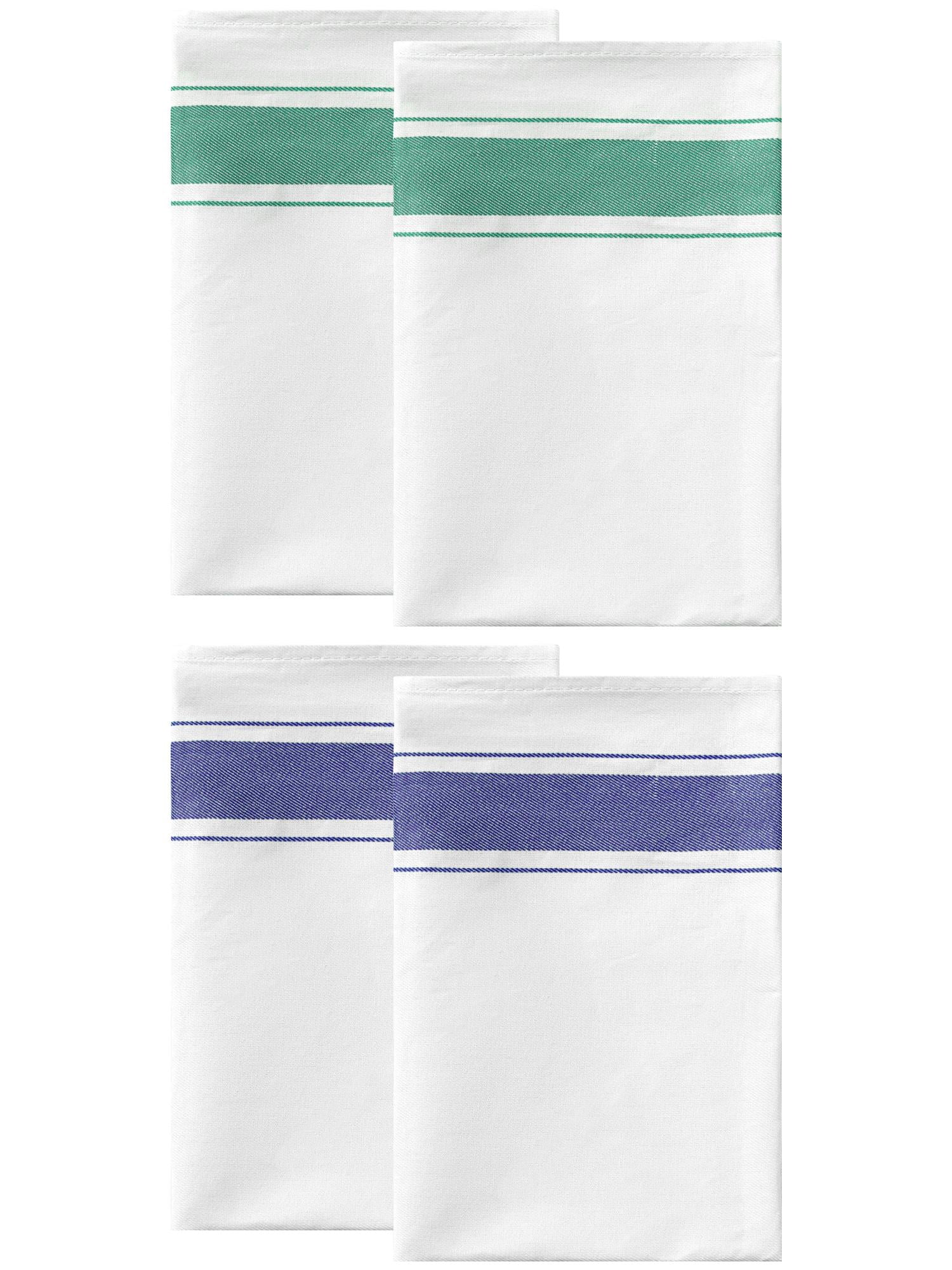 Unique Bargains Cotton Dish Clean Towels Kitchen Dishcloth Set Blue/Green 20" x 28" - 4 pack