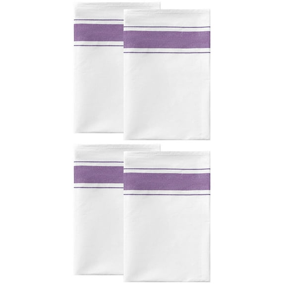 Unique Bargains Cotton Dish Clean Towels Kitchen Dishcloth Set Purple 20" x 28" - 4 pack
