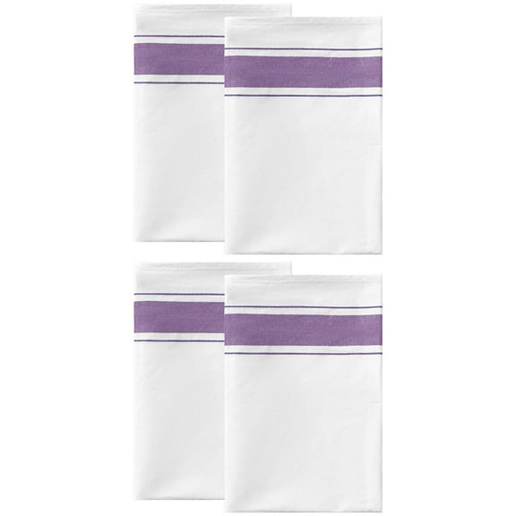Unique Bargains Cotton Dish Clean Towels Kitchen Dishcloth Set Purple 20" x 28" - 4 pack