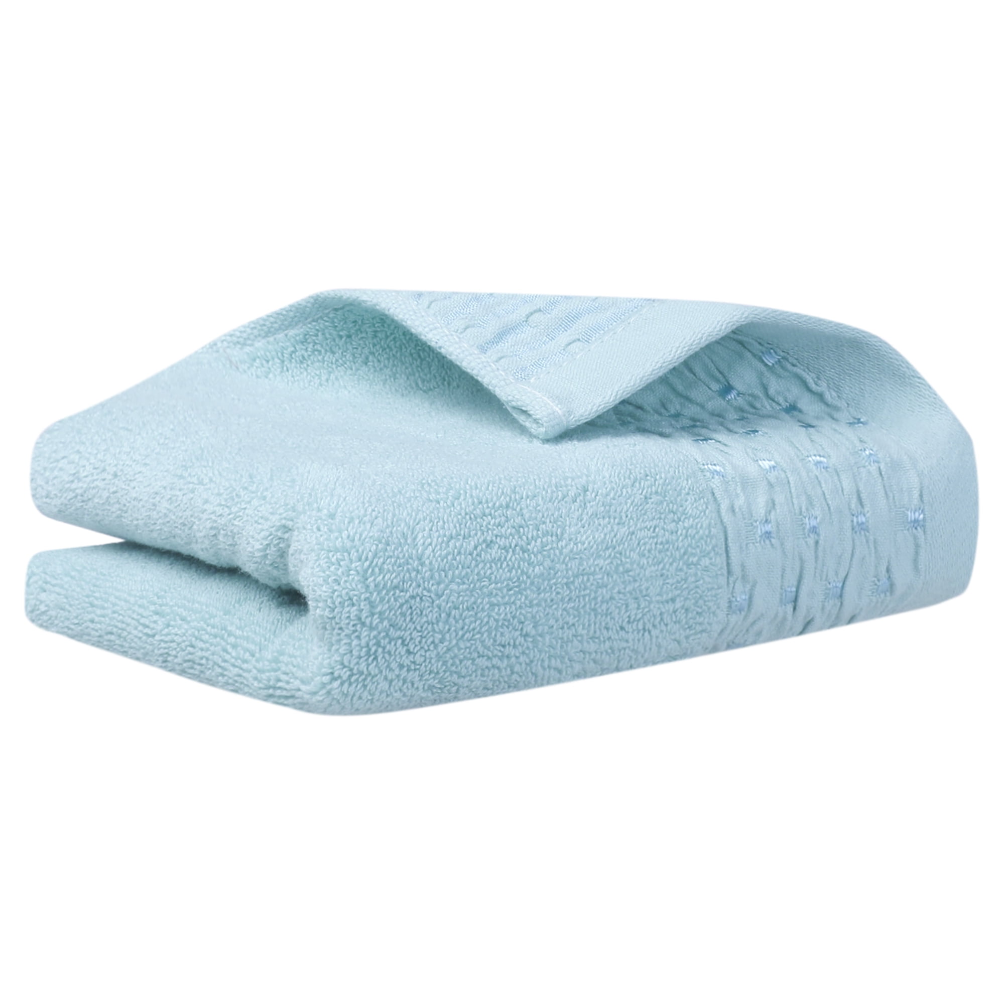 Unique Bargains Cotton Embroidery Hand Towels Set for Bathroom Blue 1