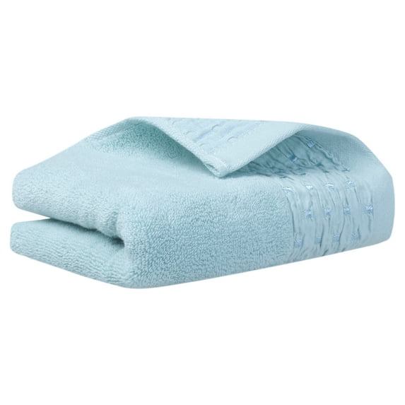Unique Bargains Cotton Embroidery Hand Towels Set for Bathroom Blue 1