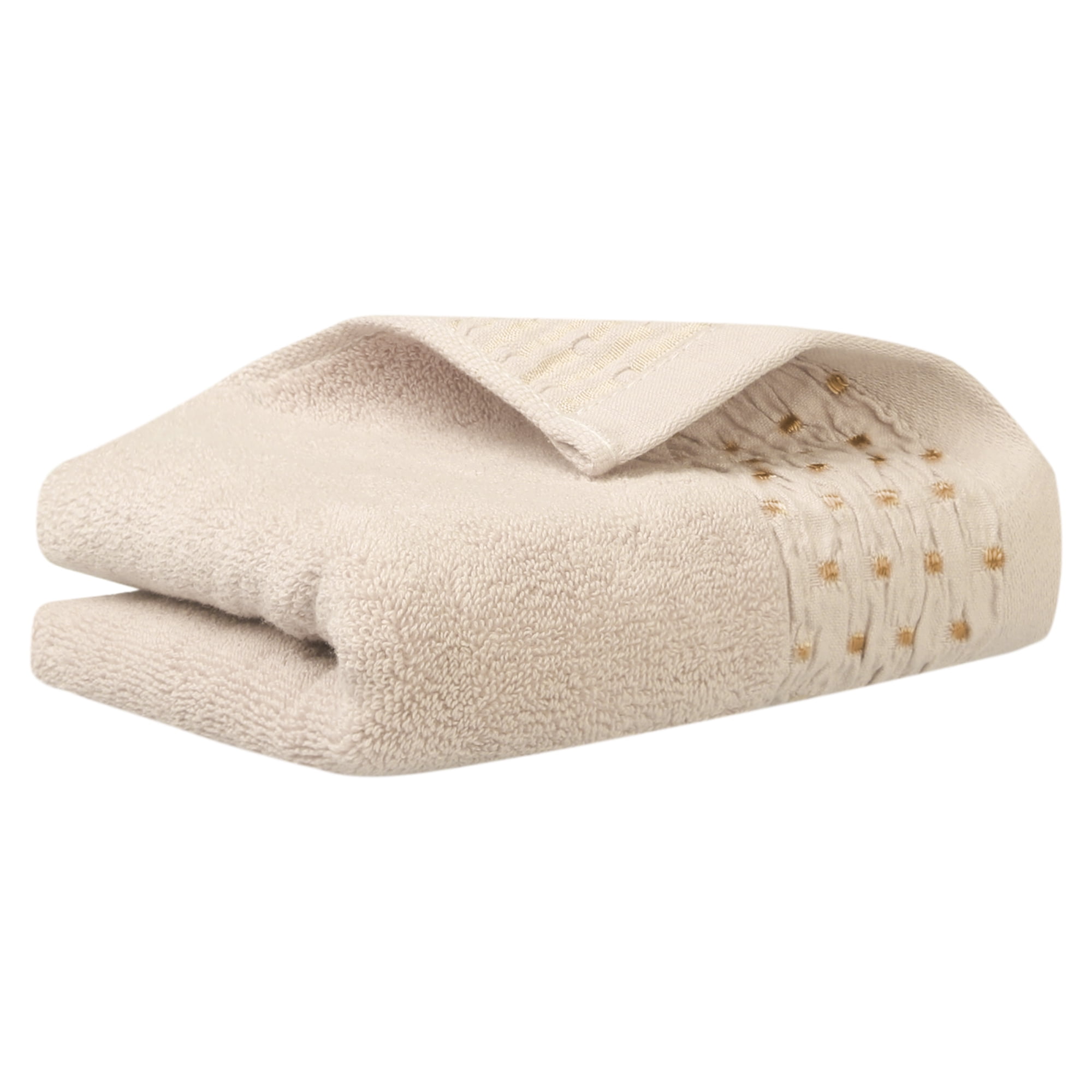 Unique Bargains Cotton Embroidery Hand Towels Set for Bathroom Light Brown 1