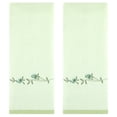 thumbnail image 1 of Unique Bargains Cotton Floral Embroidered Absorbent Towel Set Green 2 Pcs, 1 of 4