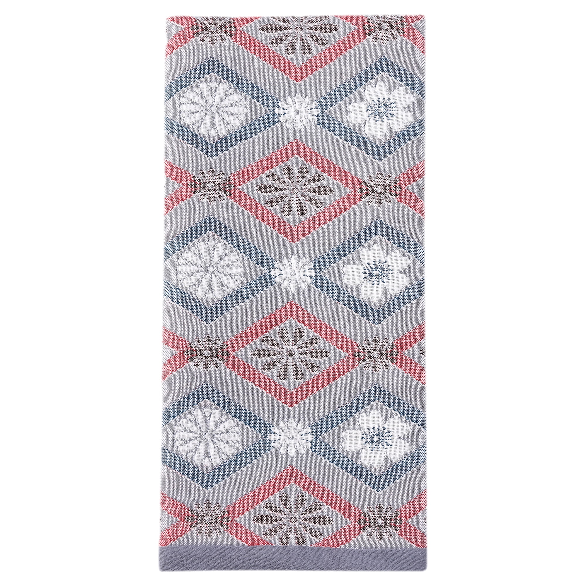 Unique Bargains Cotton  Floral Jacquard Hand Towel Blue Cherry Blossom 1pc