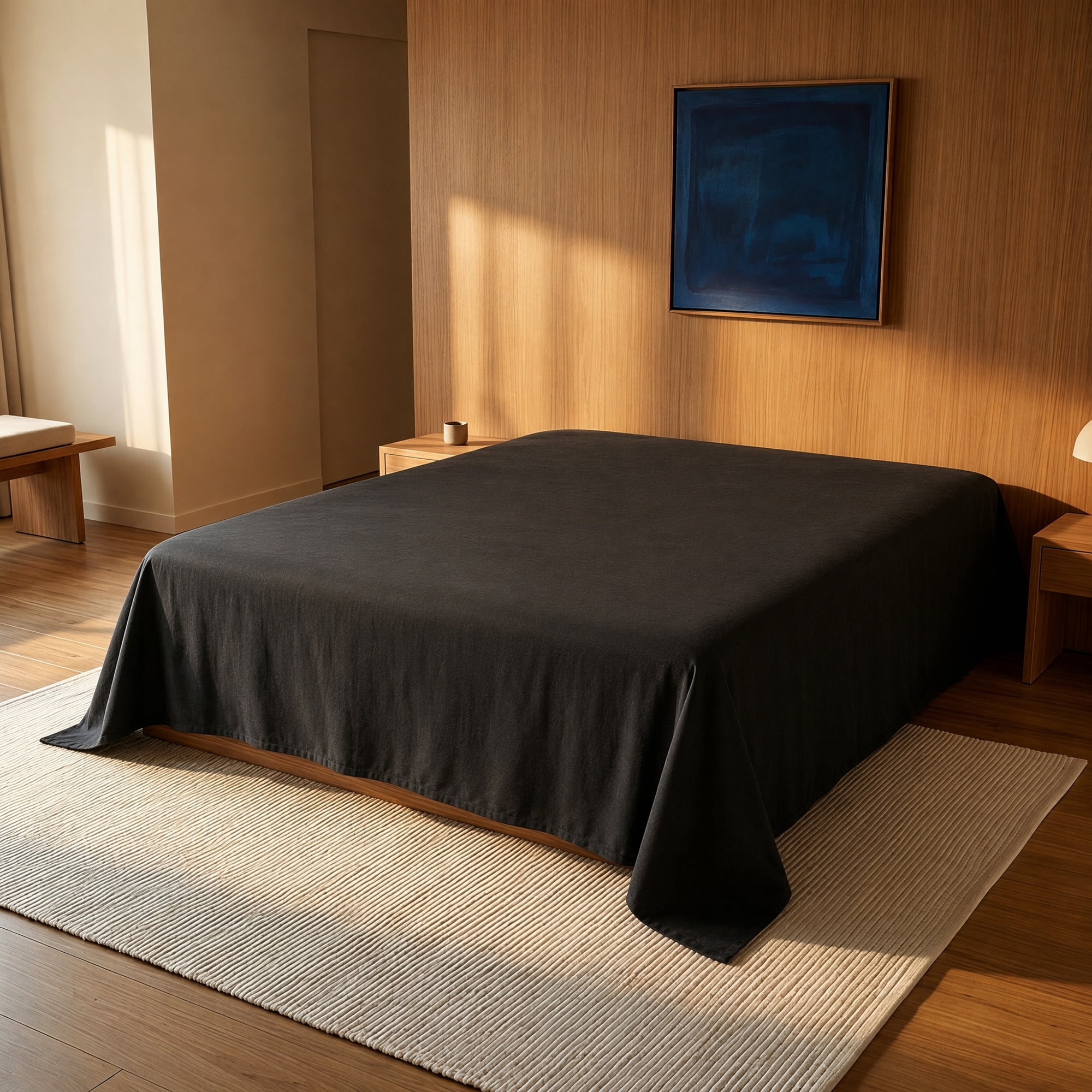 Unique Bargains Cotton Gauze Bed Sheet Soft Flat Sheet Cozy Bedding Dark Gray 91"x96"