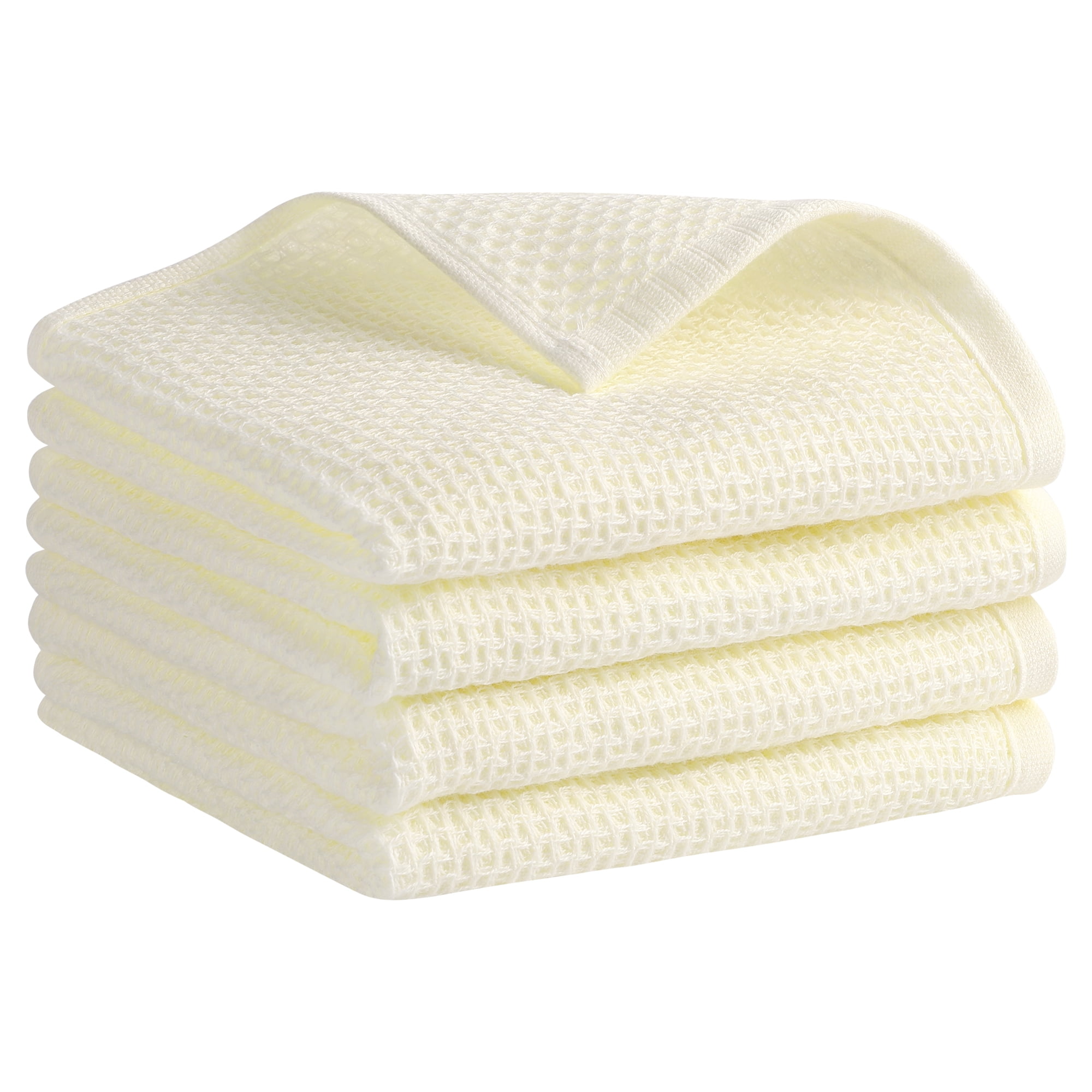 Unique Bargains Cotton Hand Towel Set Waffle Hand Towels Beige 4-Pieces