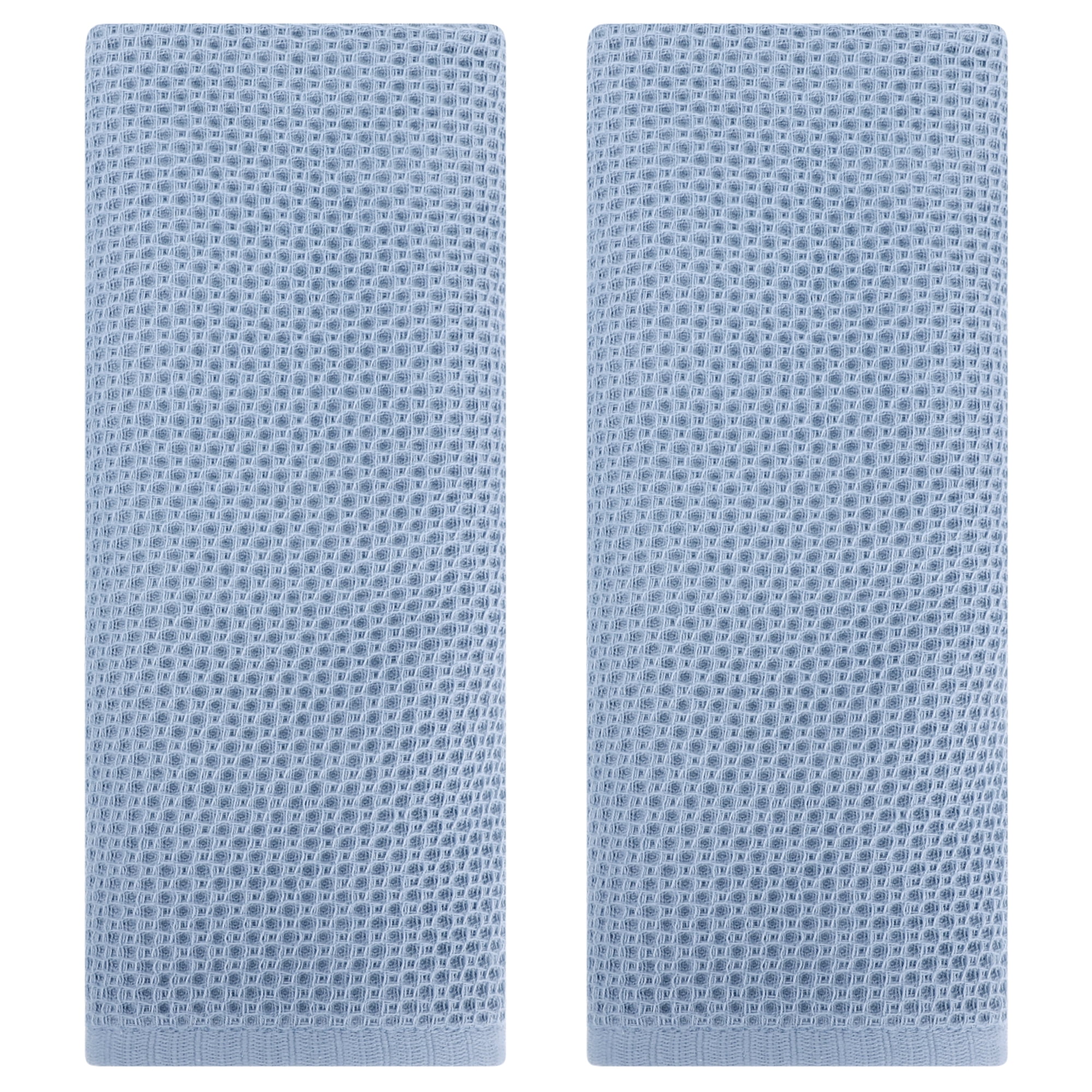 Unique Bargains Cotton Hand Towel Set Waffle Hand Towels Steel Blue 2-Pieces