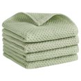 thumbnail image 1 of Unique Bargains Cotton Hand Towel Set Waffle Hand Towels Light Green 4-Pieces, 1 of 5
