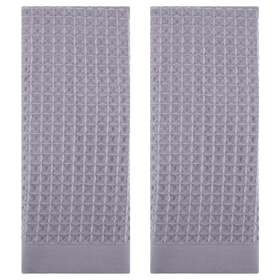 Unique Bargains Cotton Hand Towel Set of 2 Grey 14" x 30"