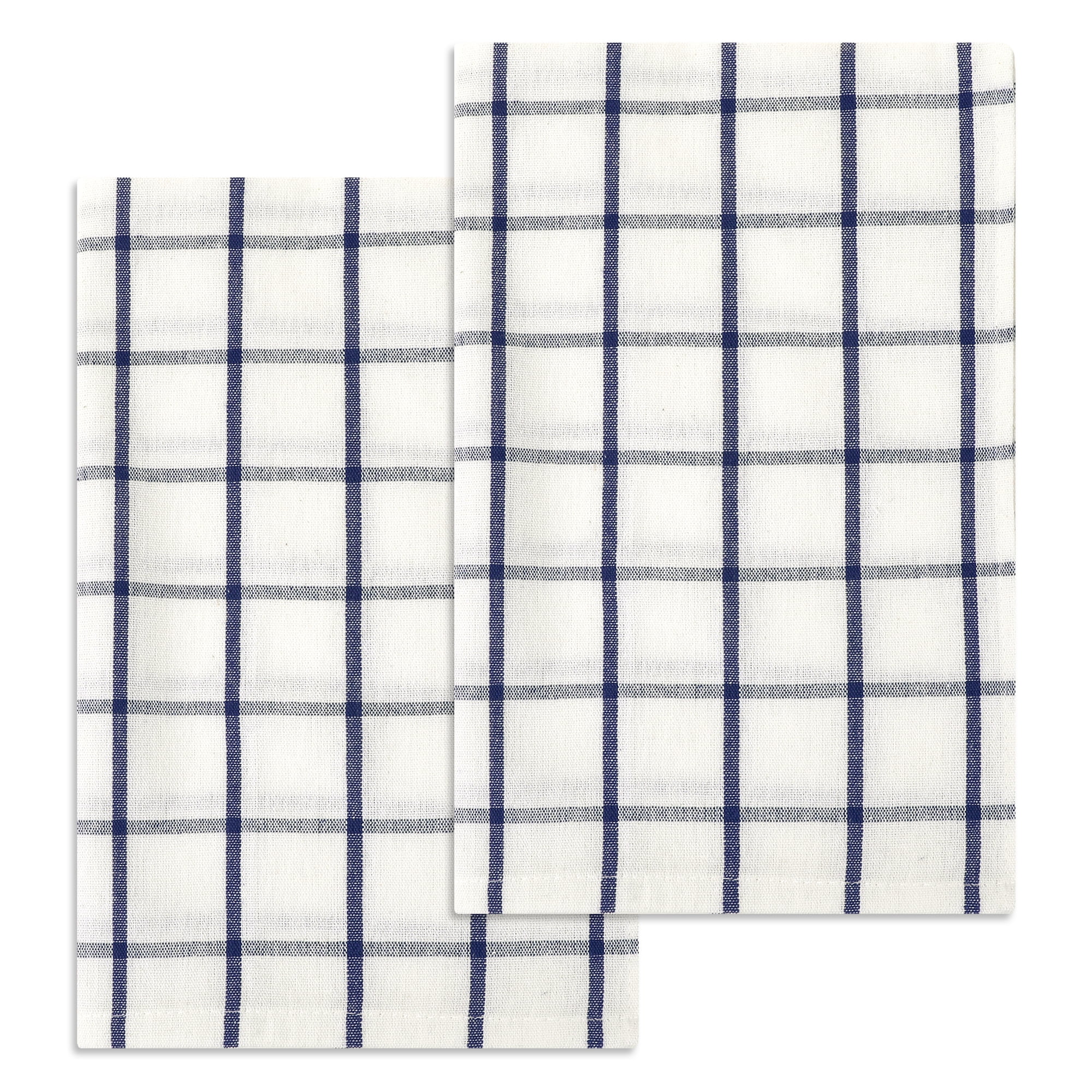 Unique Bargains Cotton Hand Towels Absorbent Lint Free Dish Kitchen Towels 24 x 16 Inch Plaid 2pk