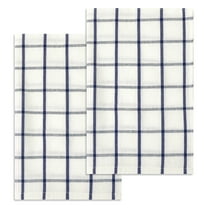 Unique Bargains Cotton Hand Towels Absorbent Lint Free Dish Kitchen Towels 24 x 16 Inch Plaid 2pk