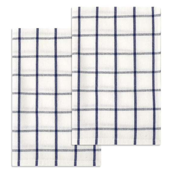 Unique Bargains Cotton Hand Towels Absorbent Lint Free Dish Kitchen Towels 24 x 16 Inch Plaid 2pk