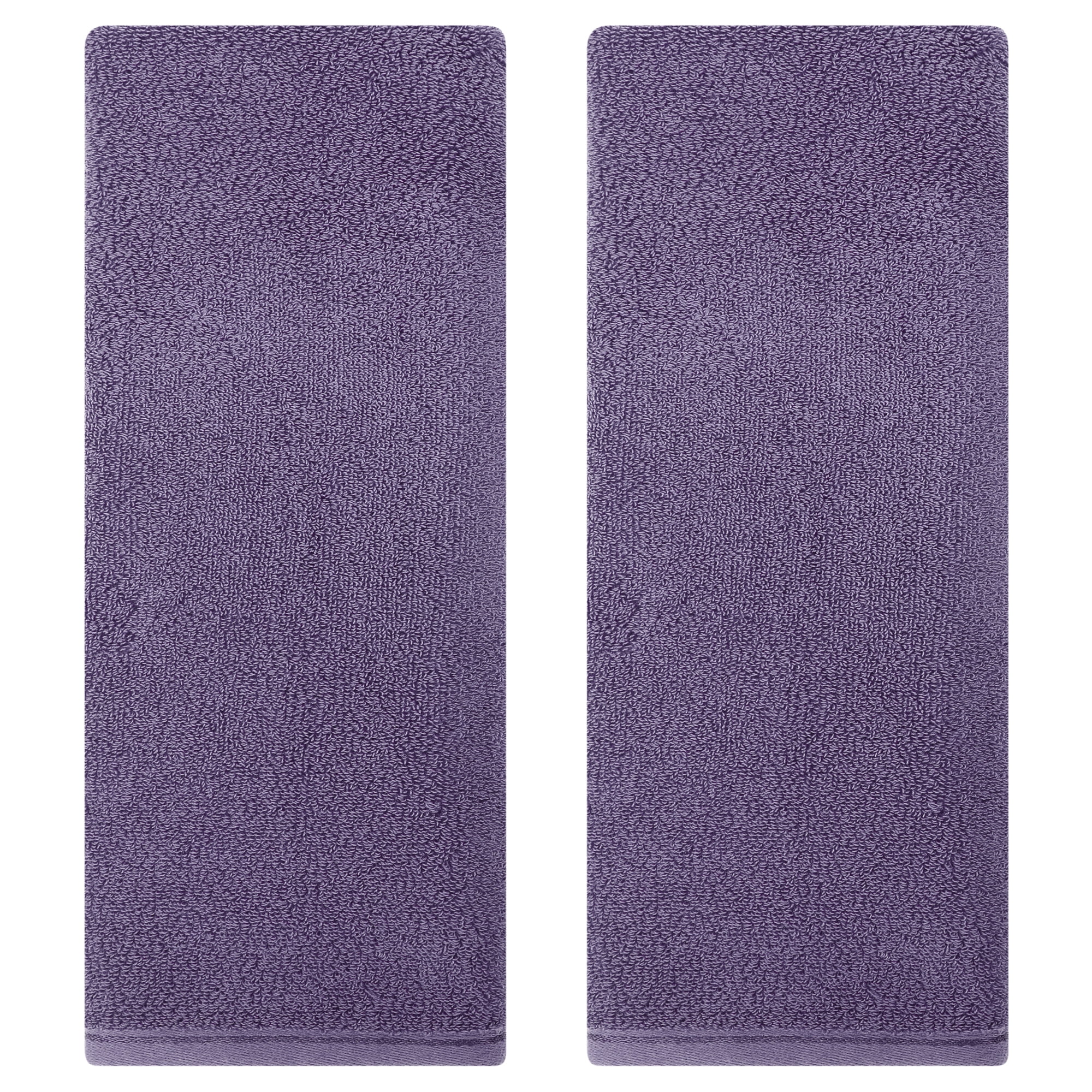Unique Bargains Cotton Hand Towels Soft Absorbent Towel Set Dark Purple 2-Piece