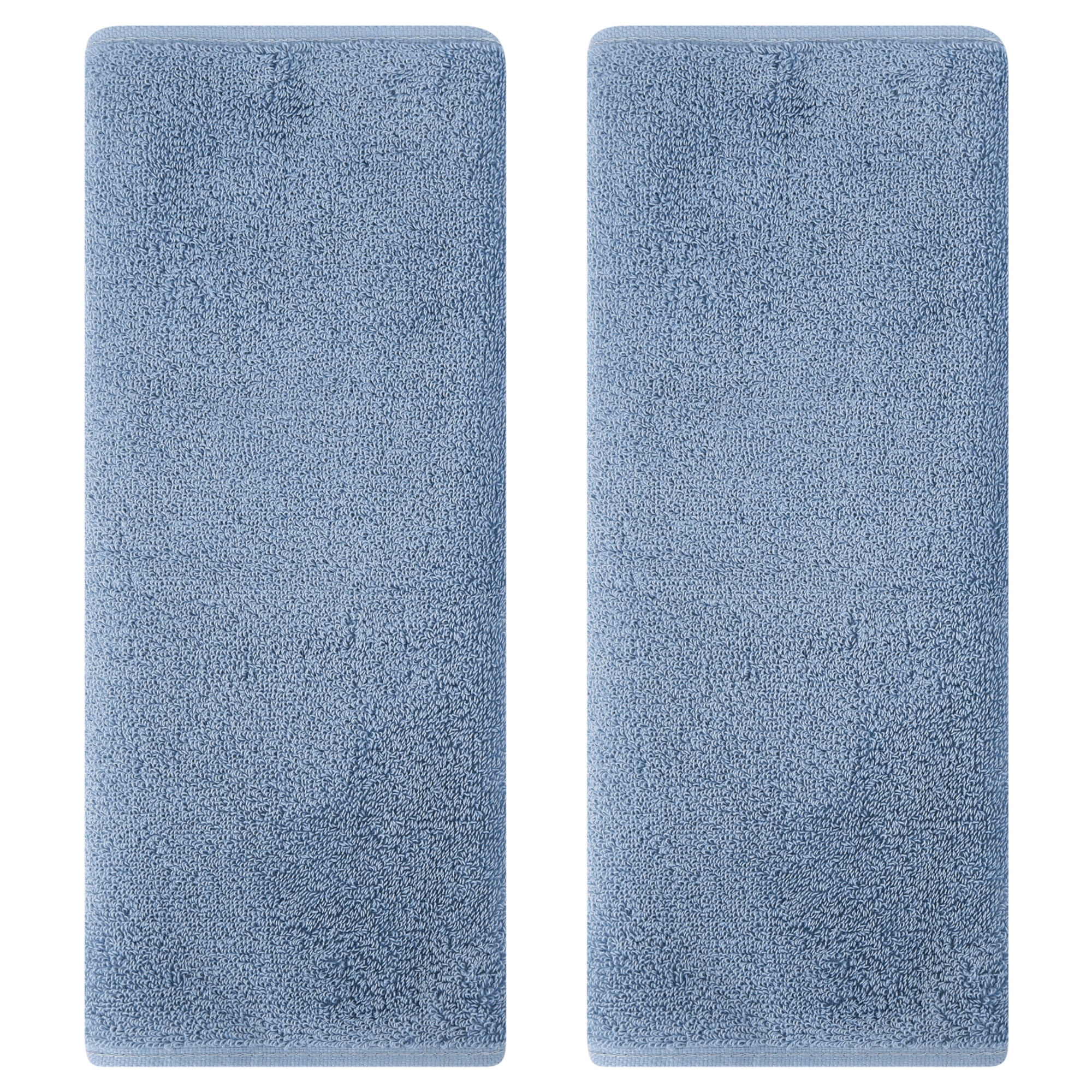 Unique Bargains Cotton Hand Towels Soft Absorbent Towel Set Light Steel Blue 2-Piece