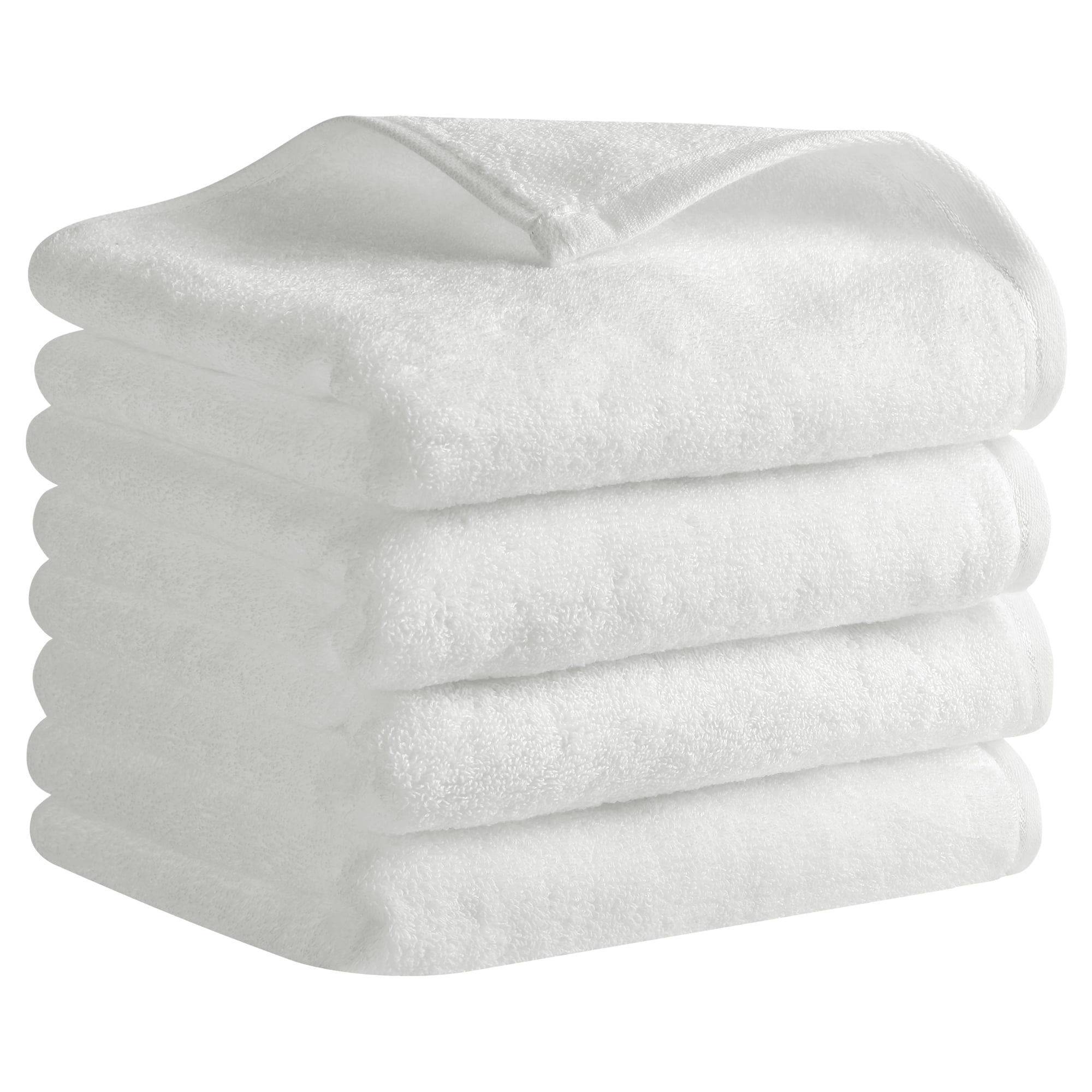 Unique Bargains Cotton Hand Towels Soft Absorbent Towel Set White 4-Piece