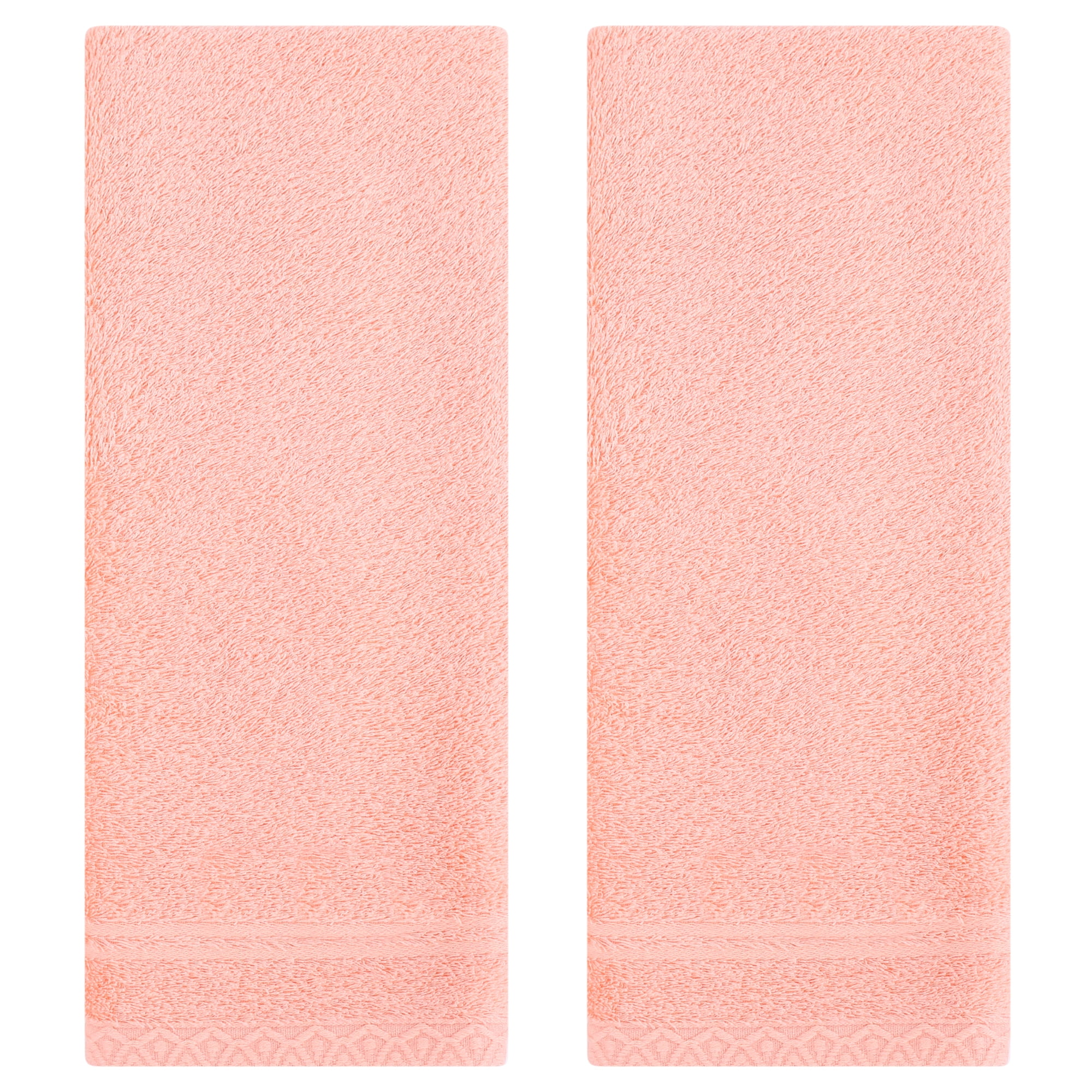 Unique Bargains Cotton Hand Towels Solid Soft Absorbent Towels Light Pink 2-Piece