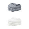 thumbnail image 1 of Unique Bargains Cotton Hand Towels Striped Pattern Decorative Towel Grey White 14" x 30", 1 of 8