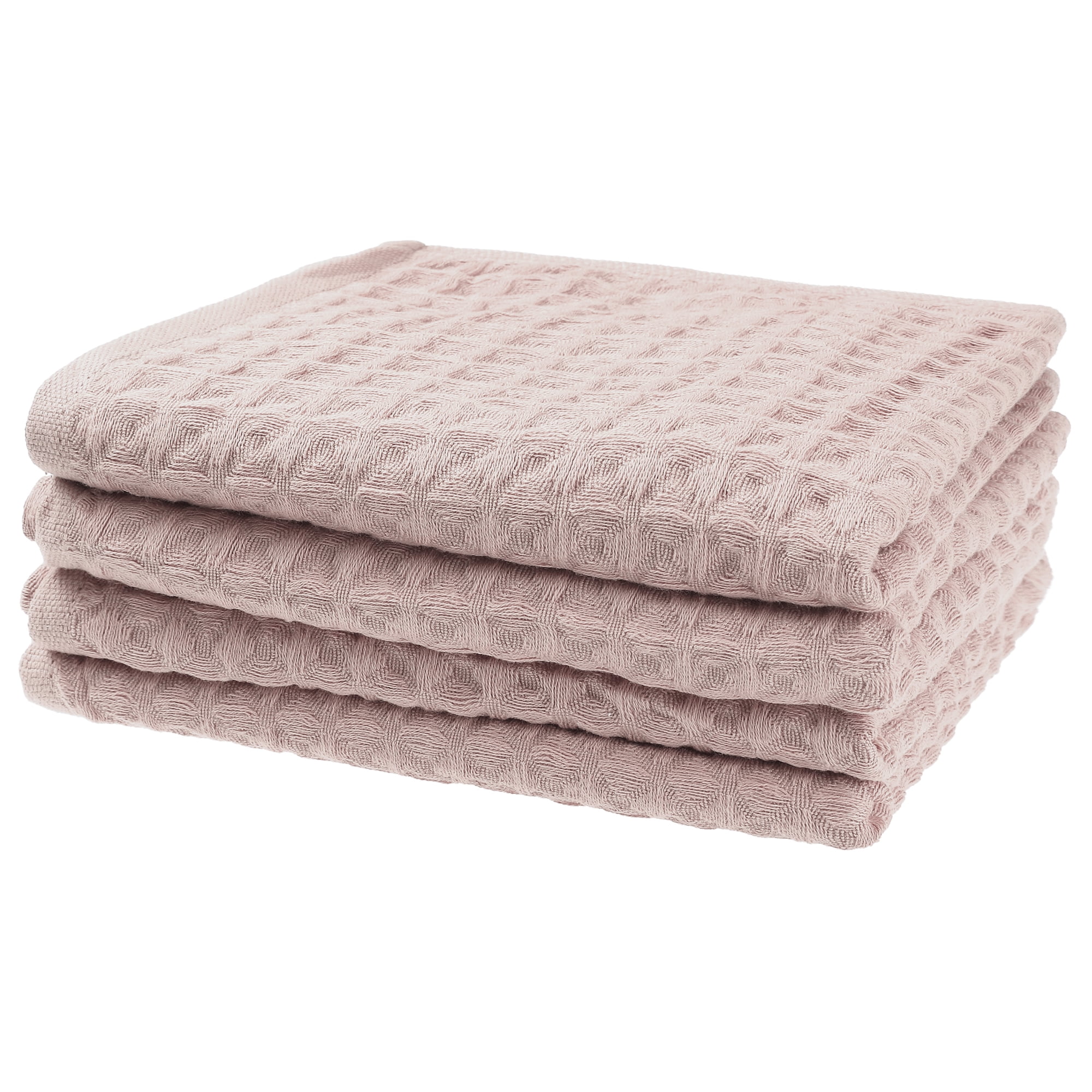 Unique Bargains Cotton Highly Absorbent Hand Towels 14 x 32 Inches for Bathroom Kitchen Pink 4pk