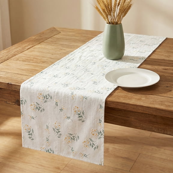 Unique Bargains Cotton Kitchen Runner for Dining Table Decoration Lilac 11.8" x 63"