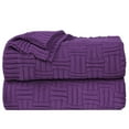 thumbnail image 1 of Unique Bargains Cotton Knitted Decorative Throw Blanket for Couch, 50"x60",Grape, 1 of 8