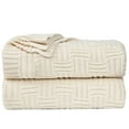 thumbnail image 1 of Unique Bargains Cotton Knitted Decorative Throw Blanket for Couch, Beige, 1 of 8