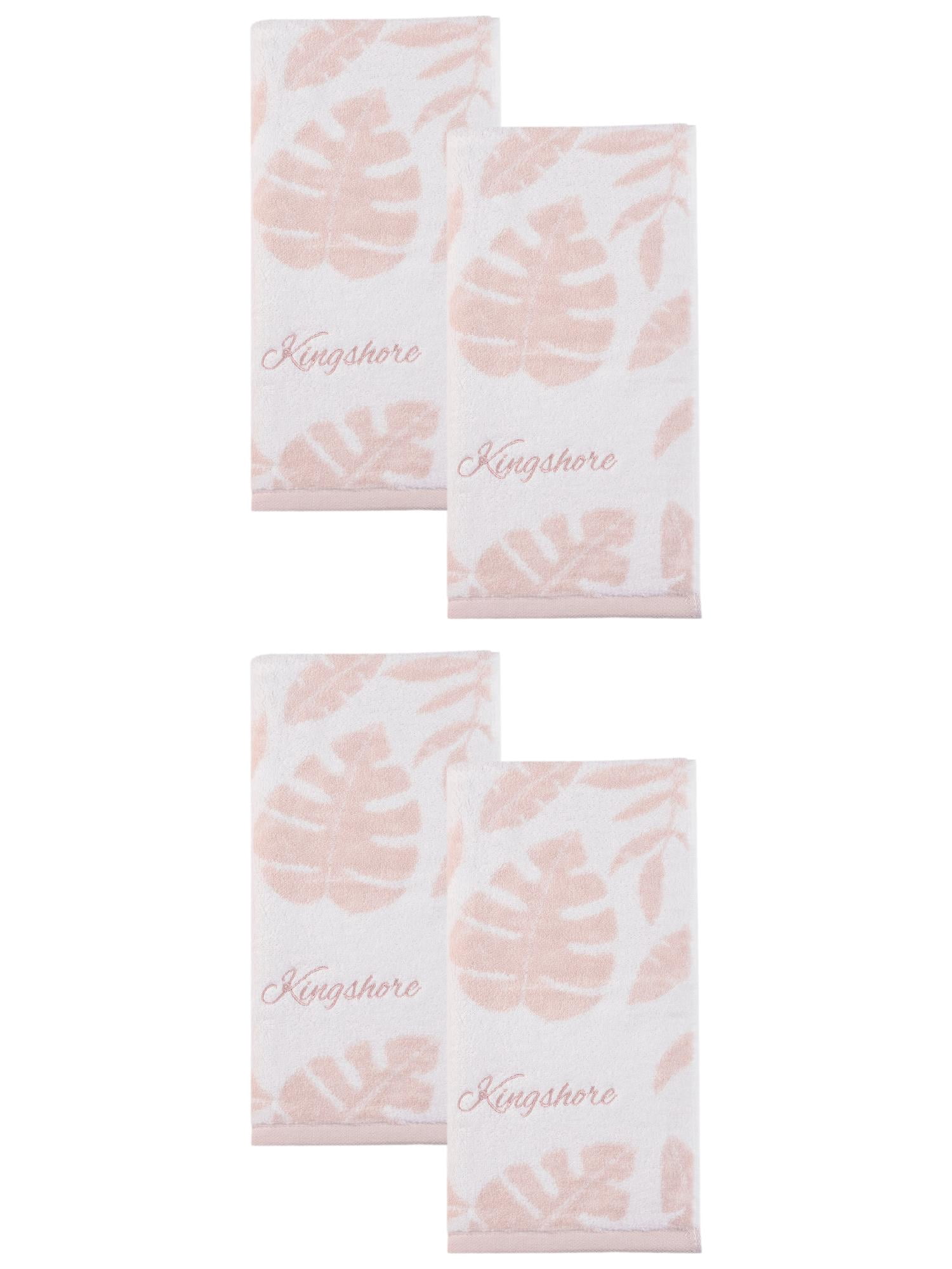 Unique Bargains Cotton Leaf Jacquard Soft Absorbent Hand Towel Brown 28" x 13"
