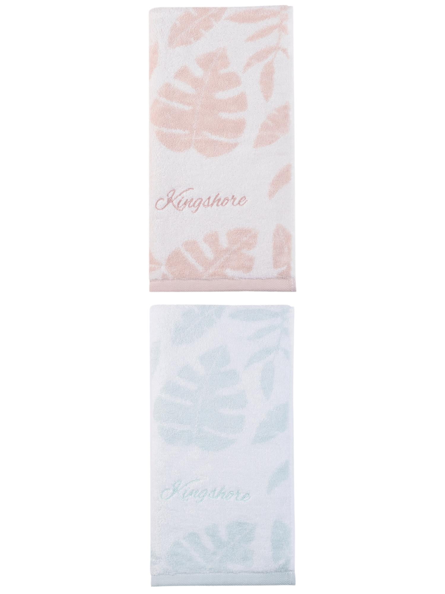 Unique Bargains Cotton Leaf Jacquard Soft Absorbent Hand Towel Brown/Green 28" x 13"