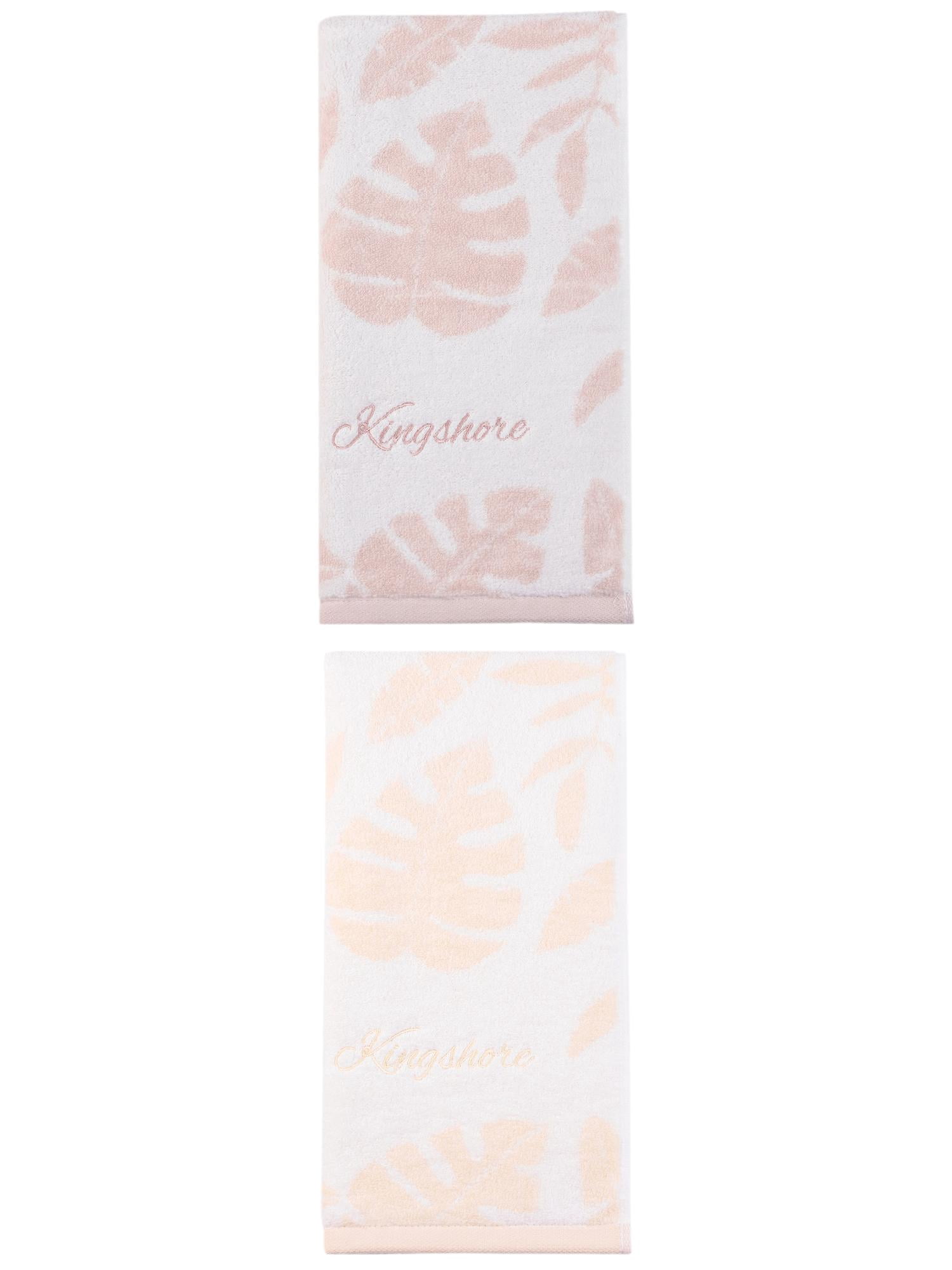 Unique Bargains Cotton Leaf Jacquard Soft Absorbent Hand Towel Brown/Yellow 28" x 13"