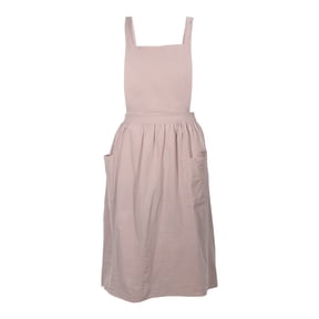 Unique Bargains Cotton Linen Cross Back Apron with Pockets Pink