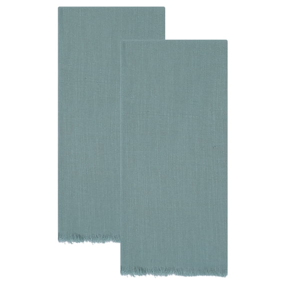 Unique Bargains Cotton Linen Kitchen Towels Light Green 18" x 18"