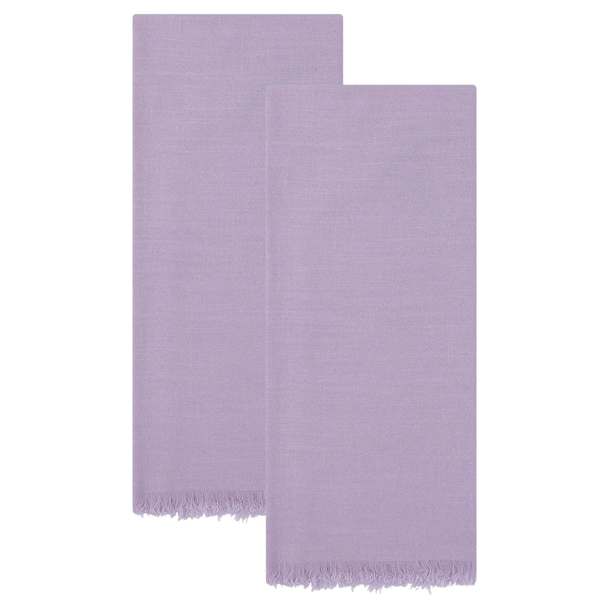 Unique Bargains Cotton Linen Kitchen Towels Light Purple 18" x 18"