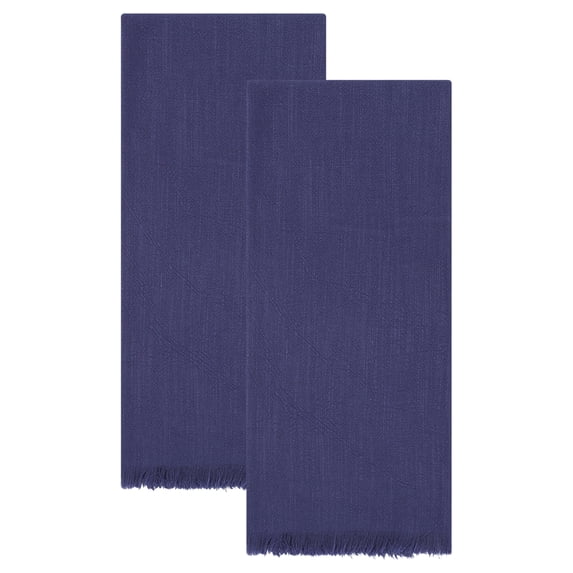 Unique Bargains Cotton Linen Kitchen Towels Royal Blue 18" x 18"