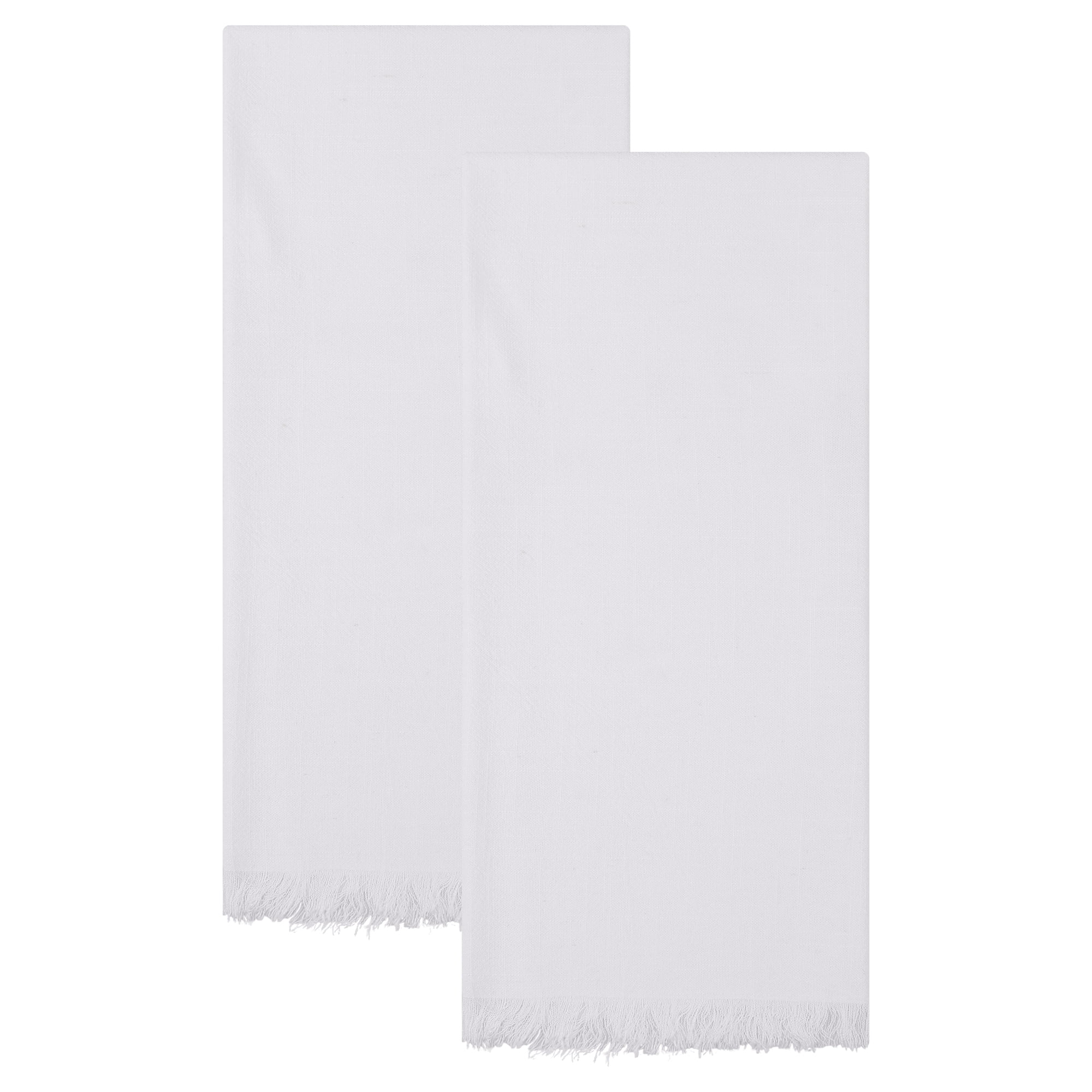 Unique Bargains Cotton Linen Kitchen Towels White 18" x 18"