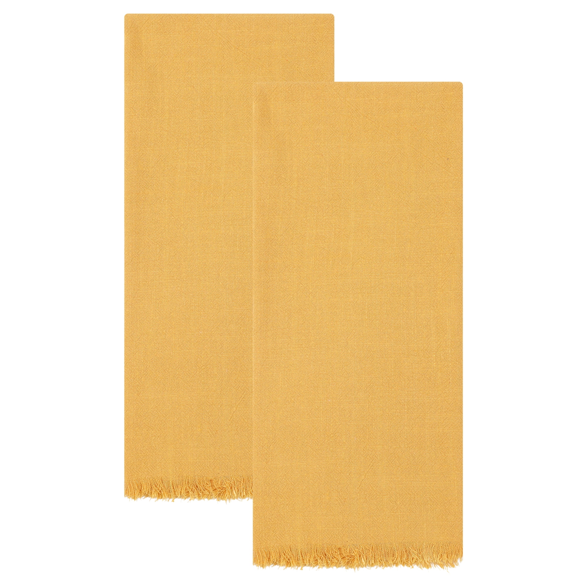 Unique Bargains Cotton Linen Kitchen Towels Yellow 18" x 18"