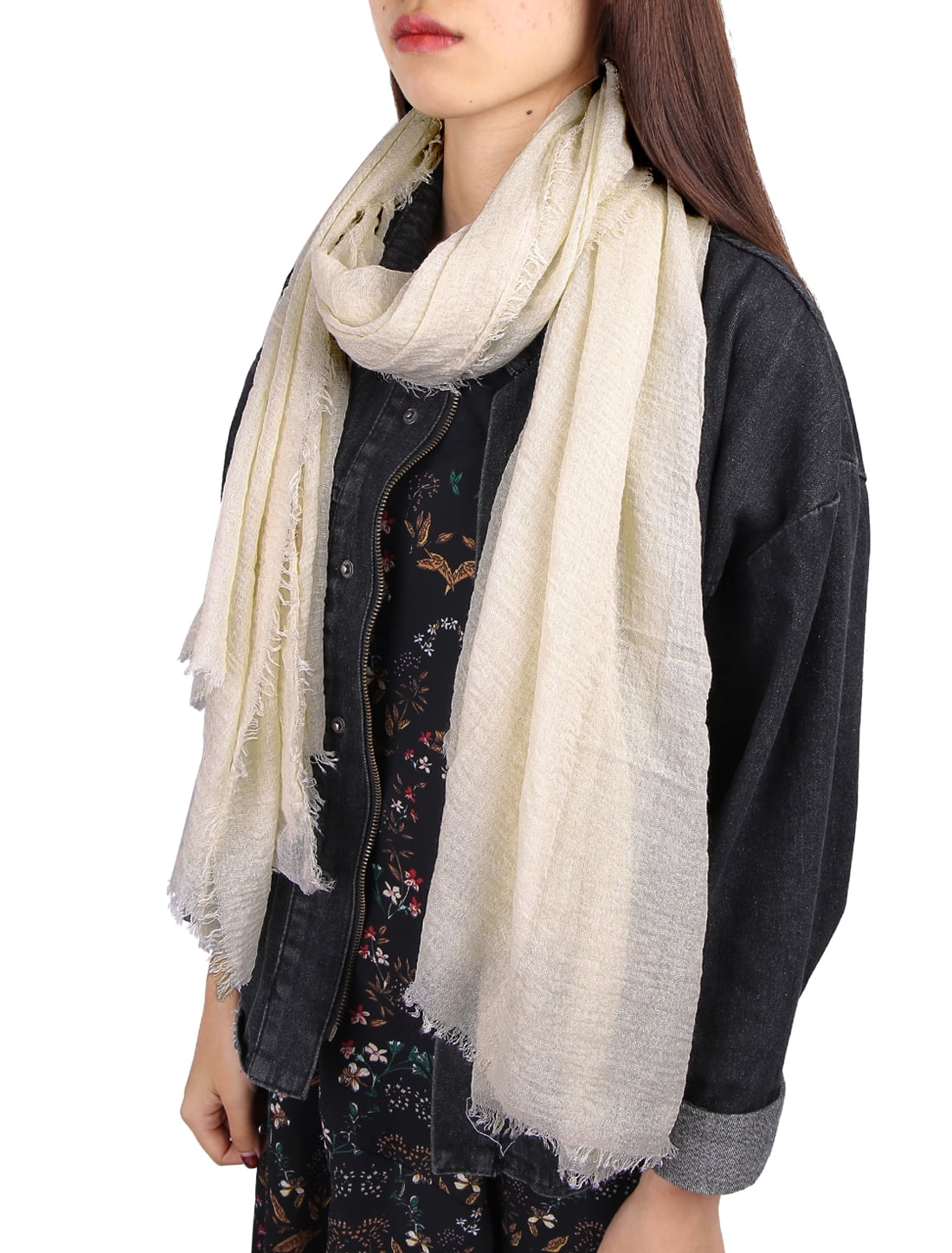Unique Bargains Cotton Linen Soft Fashion Long Scarf Hijab Wrap Shawl Headwear Scarves
