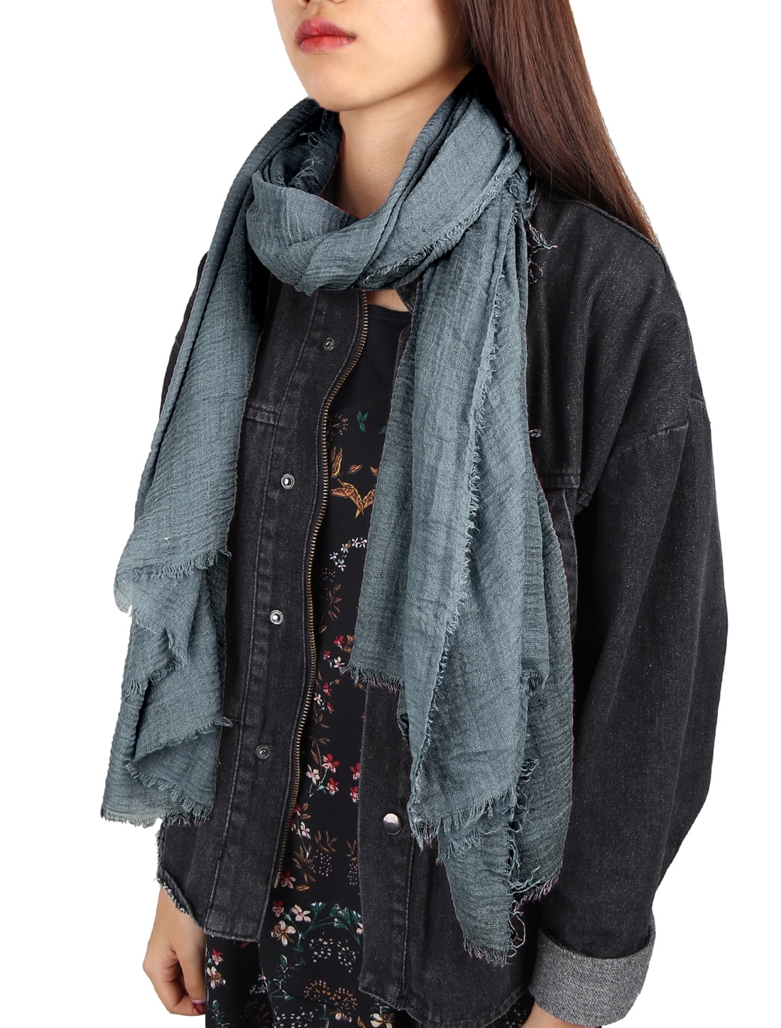 Unique Bargains Cotton Linen Soft Fashion Long Scarf Hijab Wrap Shawl Headwear Scarves