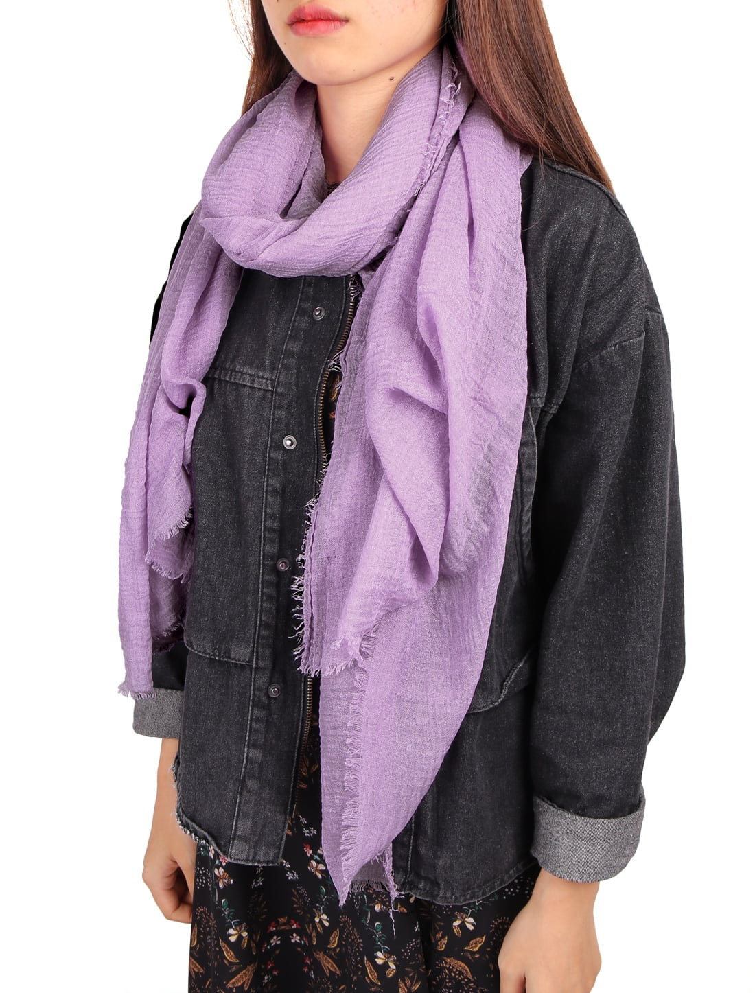 Unique Bargains Cotton Linen Soft Fashion Long Scarf Hijab Wrap Shawl Headwear Scarves