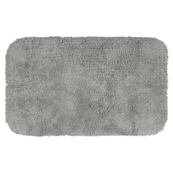 Unique Bargains Cotton Mat Rug Plush Water Absorbent Luxury Rectangular Machine Washable Gray 16" x 24"