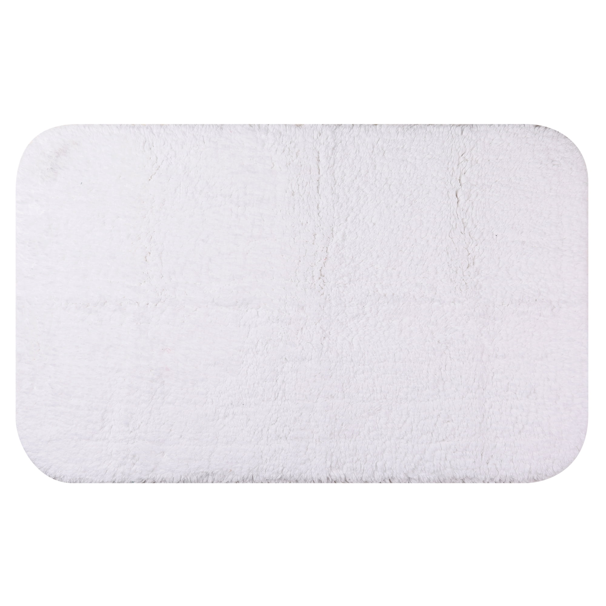 Unique Bargains Cotton Mat Rug Plush Water Absorbent Luxury Rectangular Machine Washable White 20" x 32"