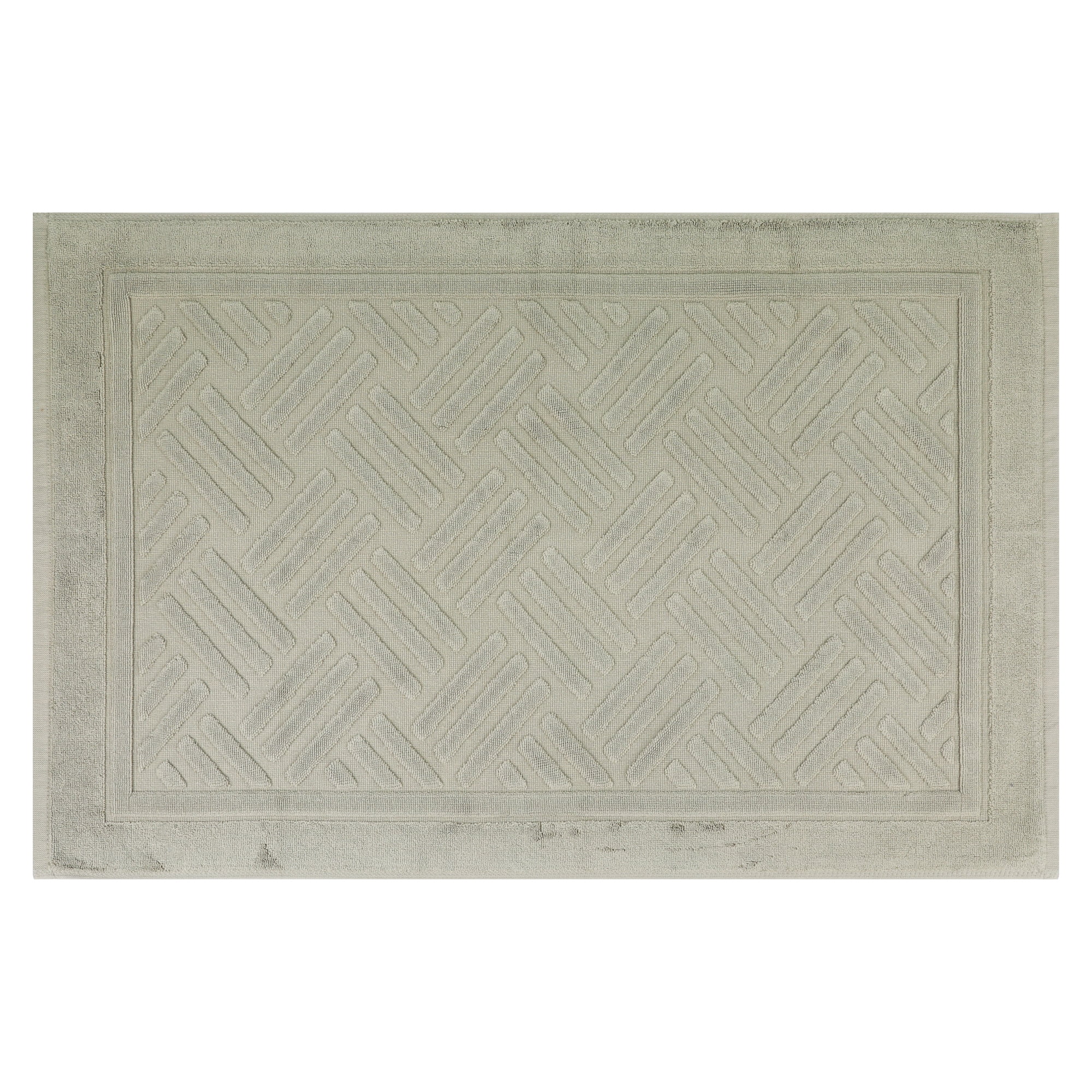 Unique Bargains Cotton Mat Towel Absorbent Floor Bath Rugs for Bathroom Green 16" x 24"