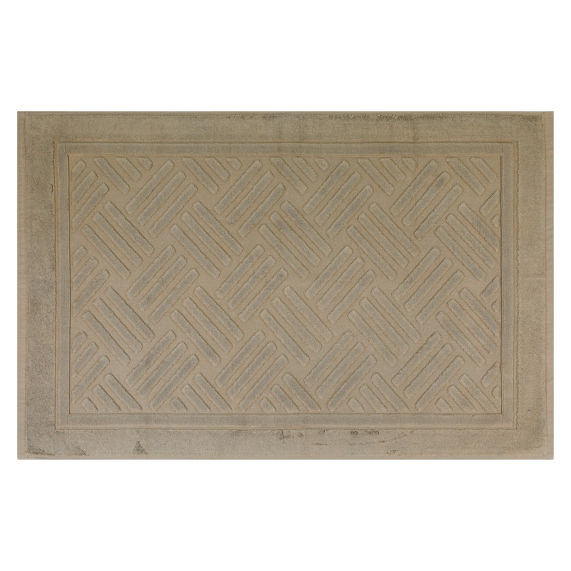 Unique Bargains Cotton Mat Towel Absorbent Floor Bath Rugs for Bathroom Khaki 20" x 32"
