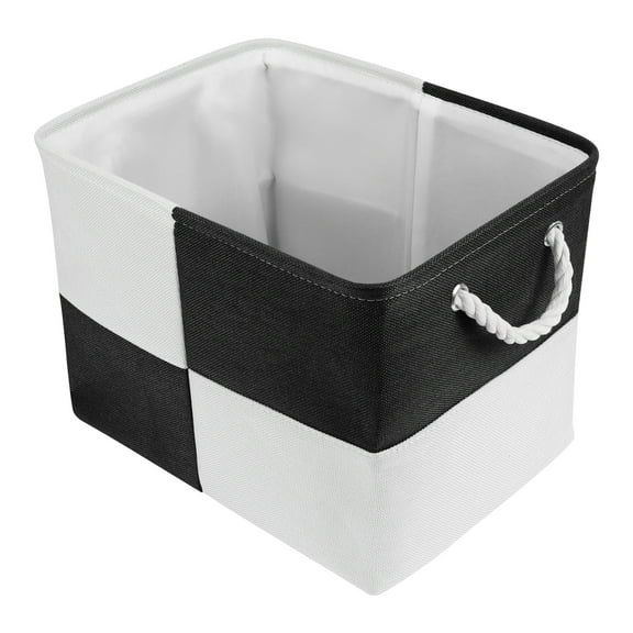 Unique Bargains Cotton Storage Bin with Handles Black 15.7*11.8*11.8in