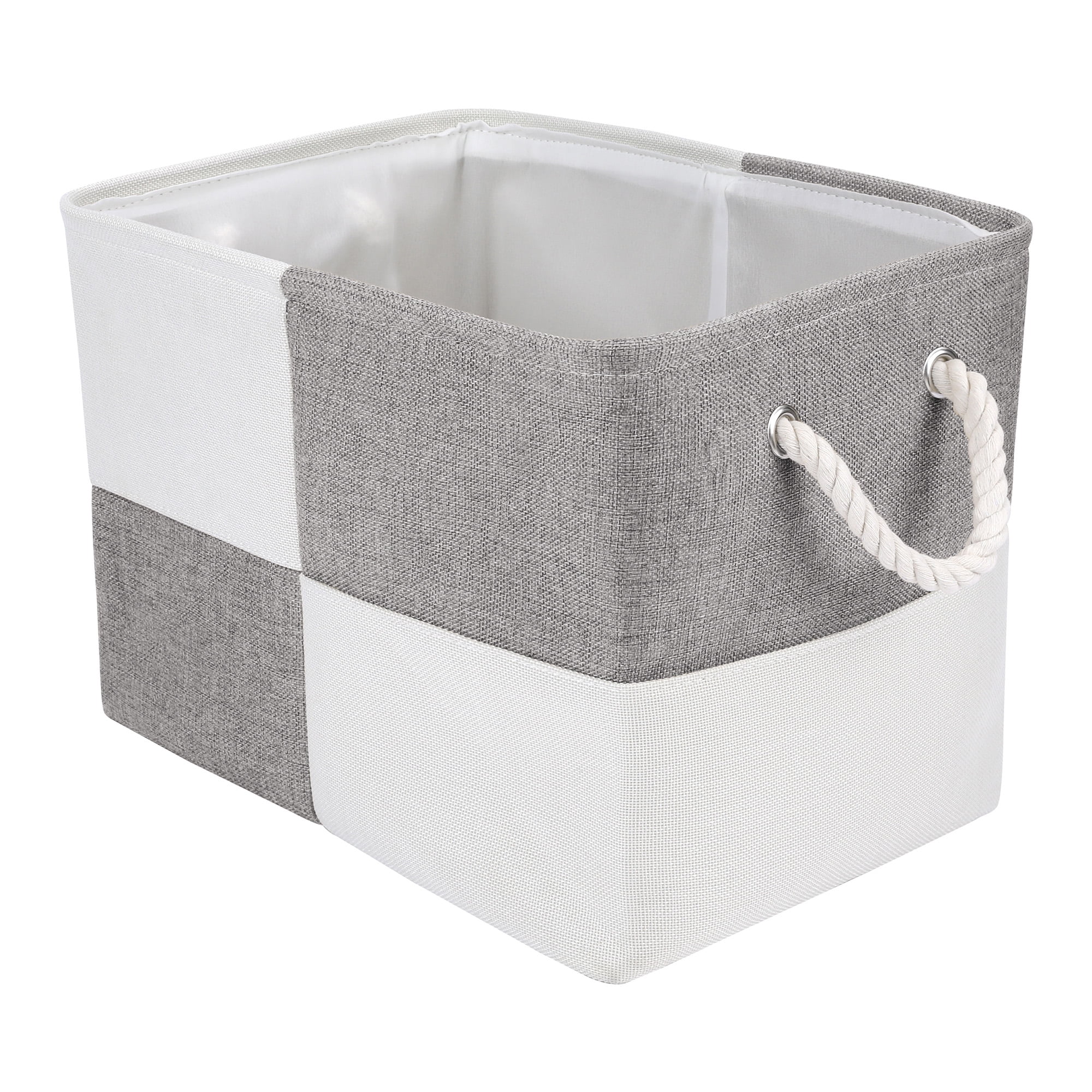 Unique Bargains Cotton Storage Bin with Handles Gray 15.7*11.8*11.8in