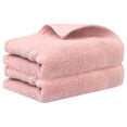 thumbnail image 1 of Unique Bargains Cotton Striped 2 Pc Hand Towel Highly Absorbent Pink, 1 of 1