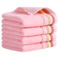 thumbnail image 1 of Unique Bargains Cotton Striped Absorbent Soft Hands Face Towel Light Pink 4-Piece, 1 of 5