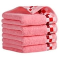 thumbnail image 1 of Unique Bargains Cotton Striped Absorbent Soft Hands Face Towel Pink 4-Piece, 1 of 5