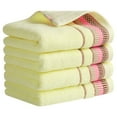 thumbnail image 1 of Unique Bargains Cotton Striped Absorbent Soft Hands Face Towel Yellow 4-Piece, 1 of 5