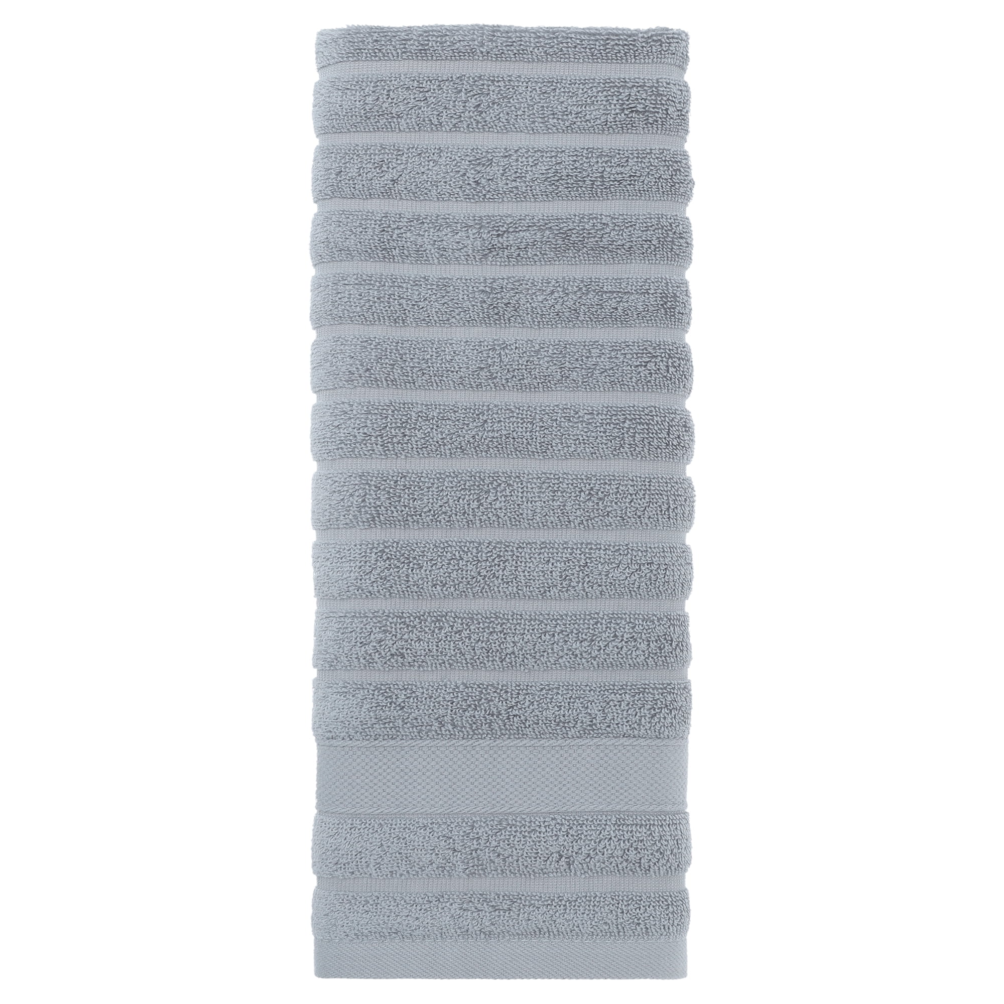 Unique Bargains Cotton Striped Hand Towel for Bathroom 14" x 30"
 Grey 1